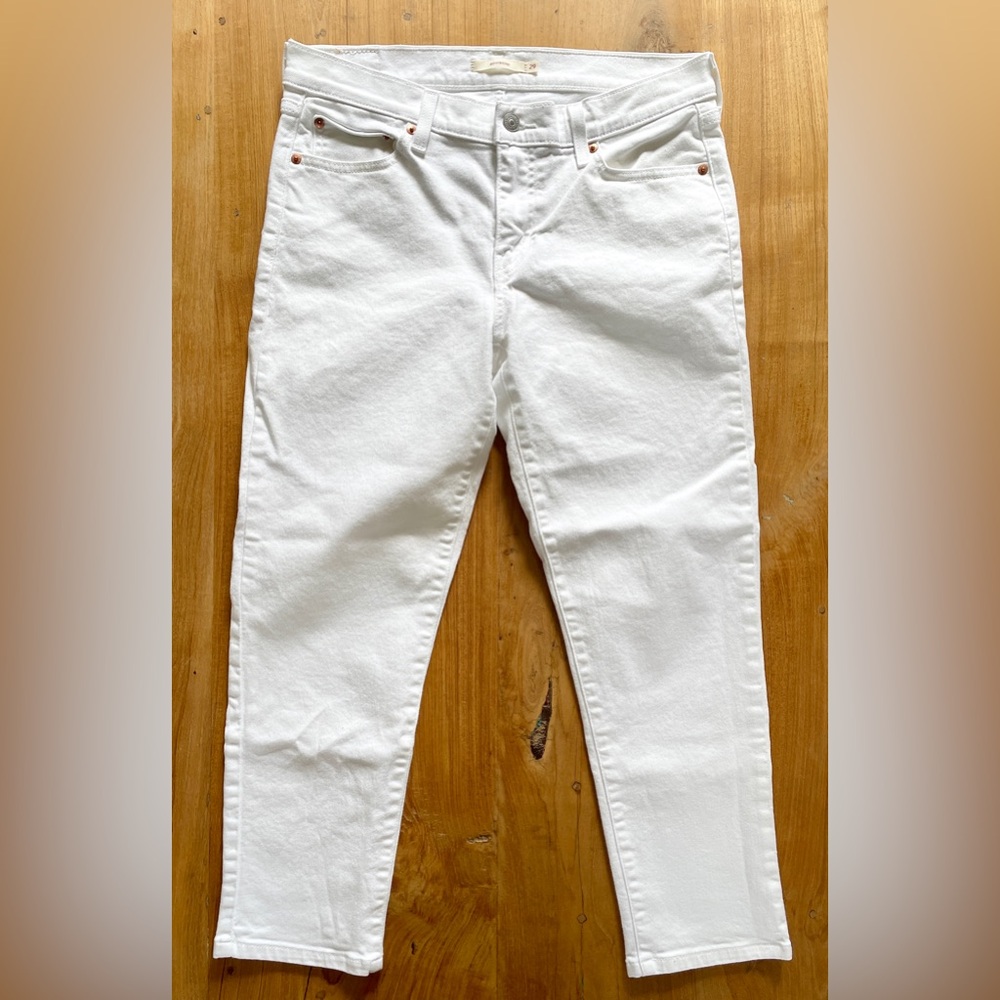 Levi's White Jeans Boyfriend Womens Size 29 Ankle Length White Denim
